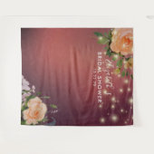 Brautparty Foto Backend Blume String Lights Wandteppich (Vorderseite (Horizontal))