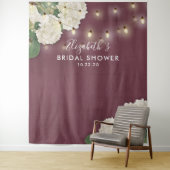 Brautparty Foto Backend Blume String Lights Wandteppich (Beispiel)