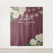 Brautparty Foto Backend Blume String Lights Wandteppich (Vorderseite)