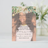 Brautparty Foto Blume Goldener Park Einladung (Stehend Vorderseite)