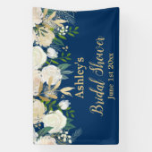 Brautparty Foto Booth Navy & Gold Floral Prop Banner (Vertikal)