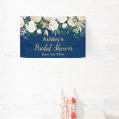 Brautparty Foto Booth Navy & Gold Floral Prop Banner (InSitu)