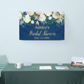 Brautparty Foto Booth Navy & Gold Floral Prop Banner (Messe)