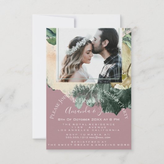 Brautparty-Foto der Einsatzpartei Blush Einladung (Vorderseite)