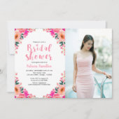 Brautparty Foto Einladungen Wasserfarben (Vorderseite)