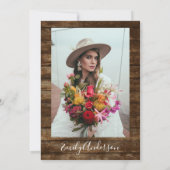 Brautparty Foto Eukalyptus Rustikales Holz Einladung (Rückseite)