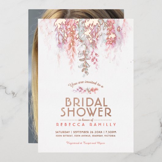 Brautparty Foto Folieneinladung (Vorderseite/Rückseite)