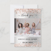 Brautparty-Foto für die Silver Rose Dankeskarte (Vorderseite)