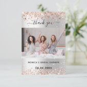 Brautparty-Foto für die Silver Rose Dankeskarte (Stehend Vorderseite)