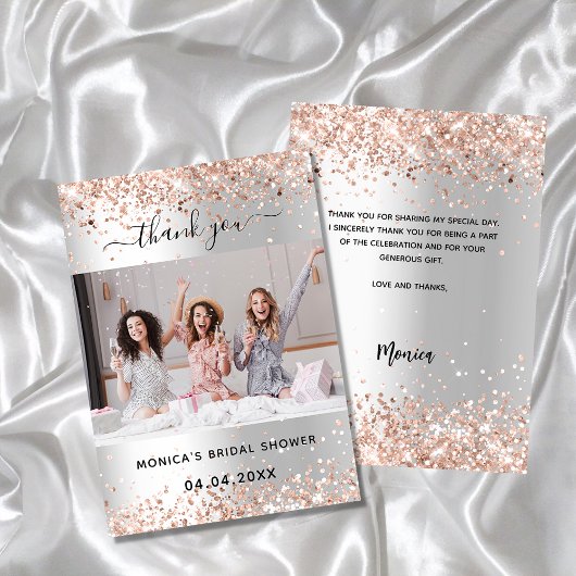 Brautparty-Foto für die Silver Rose Dankeskarte