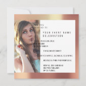 Brautparty Foto Geometry Kupfer Rose Metallic Einladung (Vorderseite)