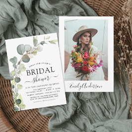 Brautparty Foto Grüne Eukalyptus Einladung