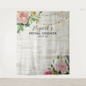 Brautparty Foto Hintergrund Blume Holzleuchten Wandteppich (Vorderseite)