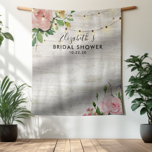 Brautparty Foto Hintergrund Blume Holzleuchten Wandteppich