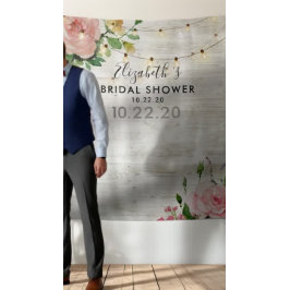 Brautparty Foto Hintergrund Blume Holzleuchten Wandteppich