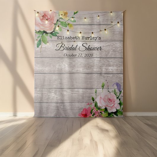 Brautparty Foto Hintergrund Blume Holzleuchten Wandteppich