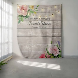 Brautparty Foto Hintergrund Blume Holzleuchten Wandteppich