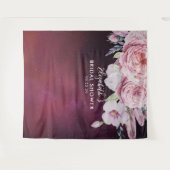 Brautparty Foto Hintergrund Boho Blume Burgundy Wandteppich (Vorderseite (Horizontal))