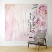 Brautparty Foto Hintergrund Boho Blume Feathers Wandteppich (Beispiel (Horizontal))