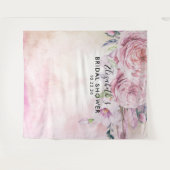 Brautparty Foto Hintergrund Boho Blume Feathers Wandteppich (Vorderseite (Horizontal))