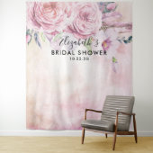 Brautparty Foto Hintergrund Boho Blume Feathers Wandteppich (Beispiel)