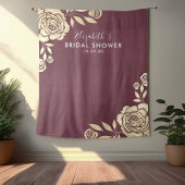 Brautparty Foto Hintergrund Burgund Golden Rose Wandteppich