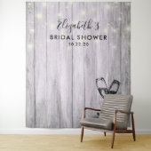 Brautparty Foto Hintergrund Champagner Glas Holz Wandteppich (Beispiel)