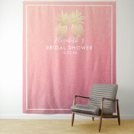 Brautparty Foto Hintergrund Gold Ananas Wandteppich