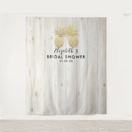 Brautparty Foto Hintergrund Gold Ananas Wandteppich