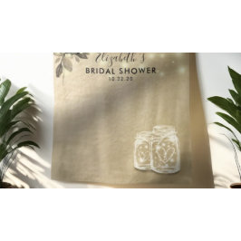 Brautparty Foto Hintergrund Gold Floral Mason Jar Wandteppich