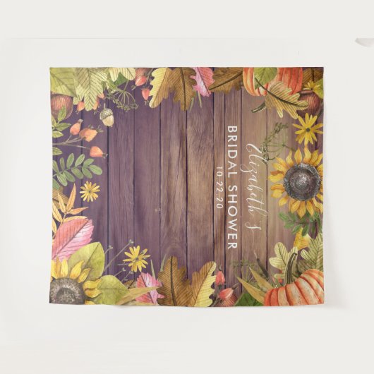 Brautparty Foto Hintergrund Herbst Blätter Pumpkin Wandteppich (Vorderseite (Horizontal))