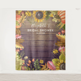 Brautparty Foto Hintergrund Herbst Blätter Pumpkin Wandteppich