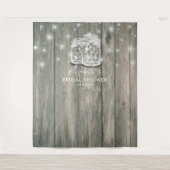 Brautparty Foto Hintergrund Holz Mason Jar Leuchte Wandteppich (Vorderseite)