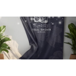 Brautparty Foto Hintergrund Holz Mason Jar Leuchte Wandteppich