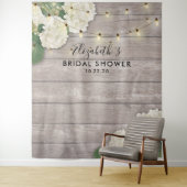 Brautparty Foto Hintergrund Hydrangea Lights Holz Wandteppich (Beispiel)