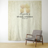 Brautparty Foto Hintergrund Moderne Gold Ananas Wandteppich (Beispiel)