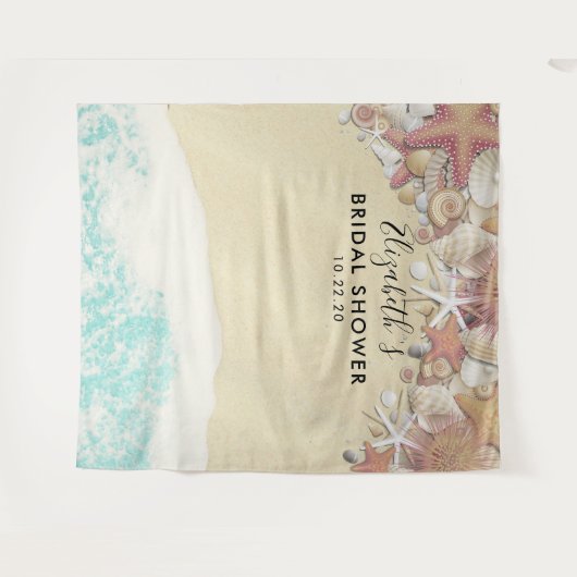 Brautparty Foto Hintergrund Sommer Beach Starfish Wandteppich (Vorderseite (Horizontal))