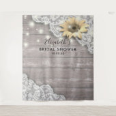 Brautparty Foto Hintergrund Spitze Sonnenblumen Ho Wandteppich (Vorderseite)