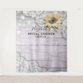 Brautparty Foto Hintergrund Spitze Sonnenblumen Ho Wandteppich (Vorderseite)