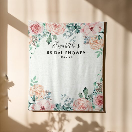 Brautparty Foto Hintergrund Wasserfarben Blume Wandteppich