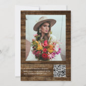 Brautparty Foto QR Code Eukalyptus Rustikales Holz Einladung (Rückseite)