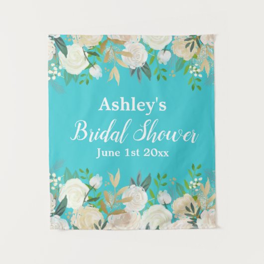 Brautparty Foto Stand Hintergrund Blue Gold Prop Wandteppich (Vorderseite)