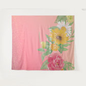 Brautparty Foto Stand Hintergrund Rosa Blume Wandteppich (Vorderseite (Horizontal))