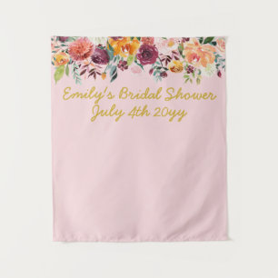 Brautparty Foto Stand Hintergrund Rosa Rosa Gold Wandteppich