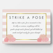 Brautparty-Foto-Stand Schildern Plaque Pink Streif Fotoplatte (Vorderseite)