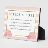 Brautparty-Foto-Stand Schildern Plaque Pink Streif Fotoplatte (Seite)