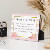 Brautparty-Foto-Stand Schildern Plaque Pink Streif Fotoplatte