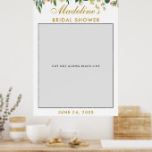 Brautparty-Foto-Standanweisung | Gold Pink, floral Poster (Küche)