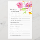 Brautparty Fragen Spiel Flyer (Vorne)