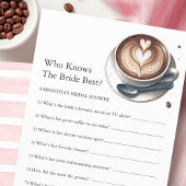 Brautparty Fragen Spiel Pink Kaffee Thema Flyer